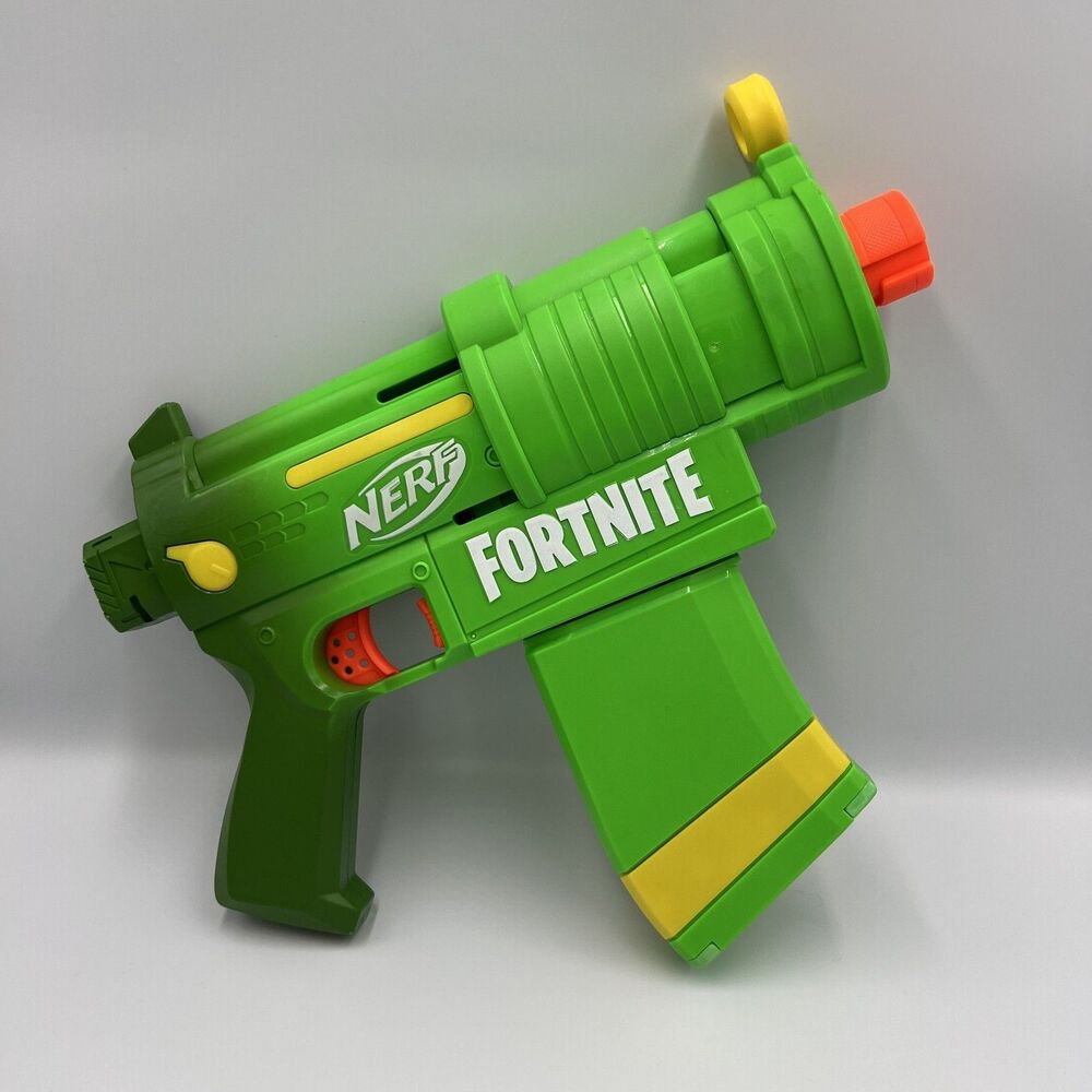 Nerf Fortnite Green Yellow Dart Blaster Clip Fed Toy Gun 6 Dart Clip No Darts